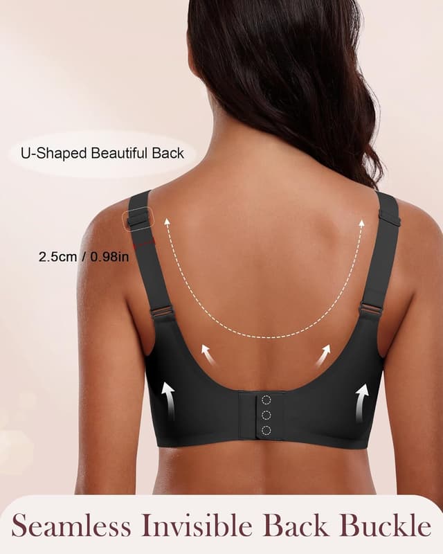 Detalle 2 de HORISUN Damen BH ohne Bügel – nahtloser Push-Up Bralette mit Mesh-Spitzen für starke Unterstützung