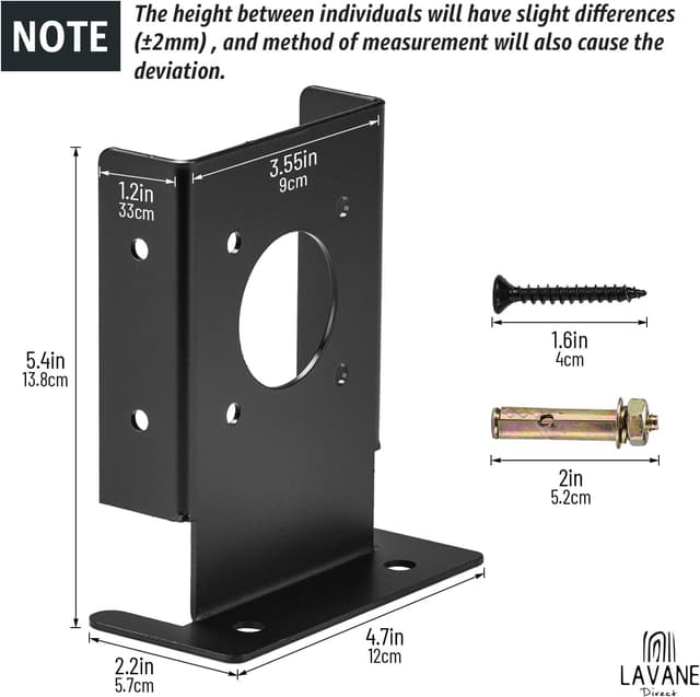 Thumbnail 4 de LAVANE Adjustable 4x4 Post Base Brackets 4pcs 🪚