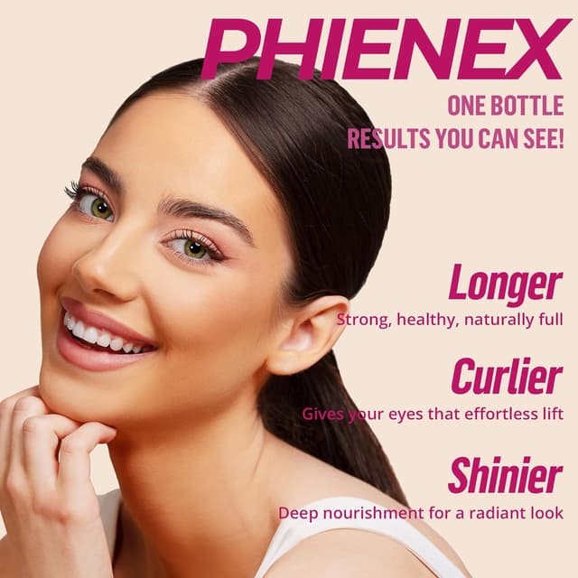Detalle 2 de PHIENEX Wimpernserum mit Verlängernd & Verdichtend – für Wimpern und Augenbrauen, 3 ml