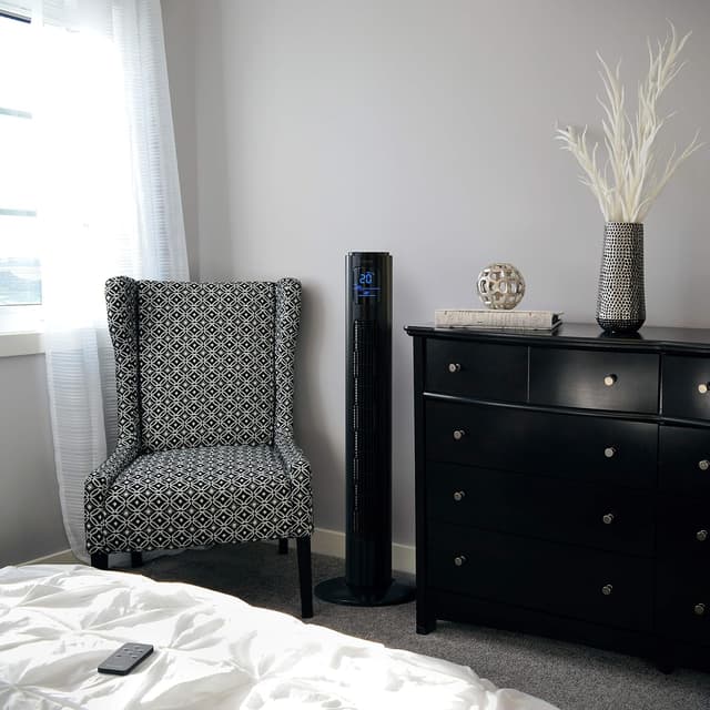 Detalle de Brandson Turmventilator mit Fernbedienung (96 cm) – leiser Stand-Lüfter mit Oszillation & Timer