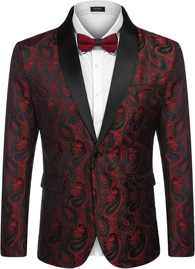 Imagen de COOFANDY Floral Tuxedo Jacket 1 Button en OfertitasTOP