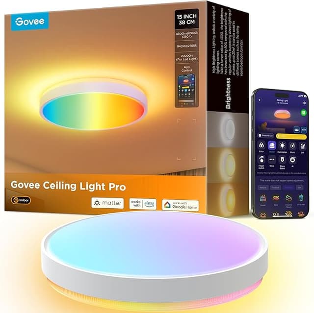 Imagen de Govee Plafón LED de Techo RGBIC 🌈 38cm, Control Inteligente en OfertitasTOP