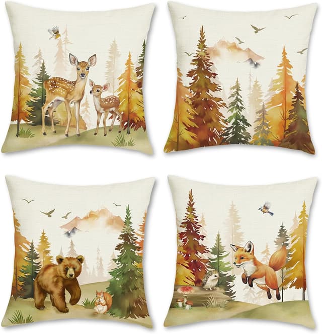 Thumbnail 6 de Bonhause Autumn Animals Cushion Cover 45x45