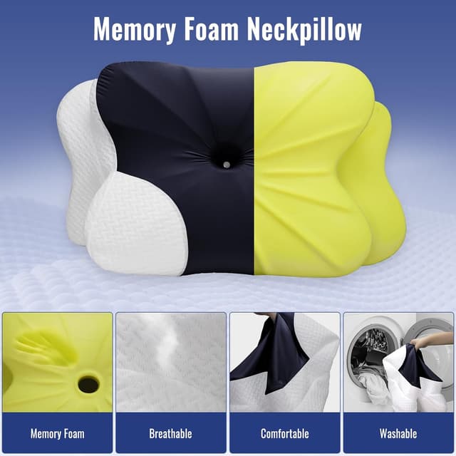 Thumbnail 6 de BESTISAN Ergonomic Neck Pillow (Memory Foam) with Removable Washable Cover