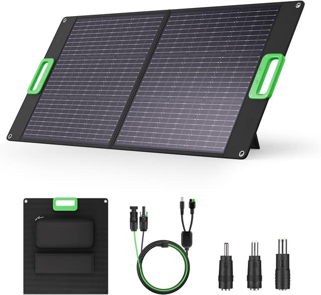 Detalle de GRECELL 100W Portable Solar Panel for Power Station (23.5% ETFE Foldable, IP65)