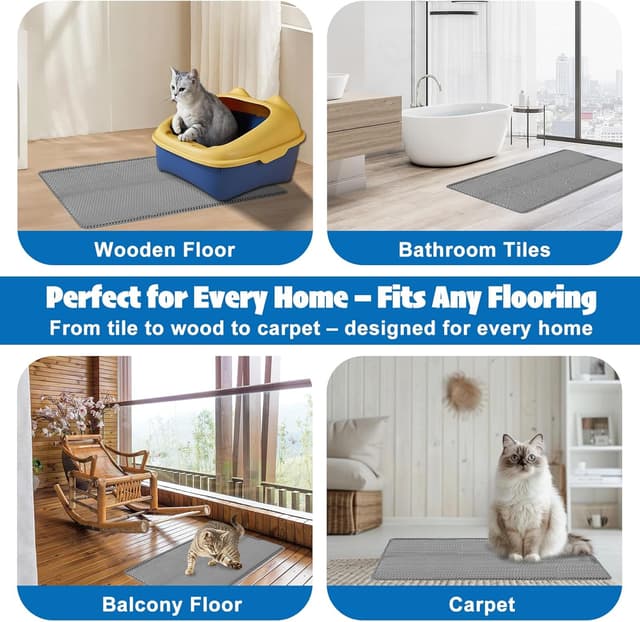 Thumbnail 4 de Tappetino lettiera gatti doppio strato 90x60 cm 🐾