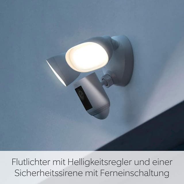 Detalle de Ring Flutlichtkamera Pro Kabel (Floodlight Cam Wired Pro) – 2K-Außenkamera mit 3D-Bewegung, Sirene und Audio+