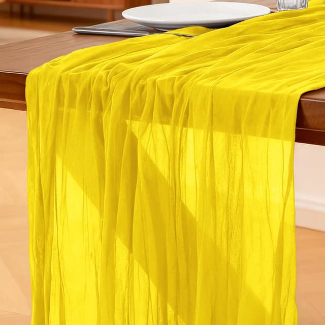 Detalle de Foatcox Chemin de Table Jaune Mimosa 300 x 90 cm
