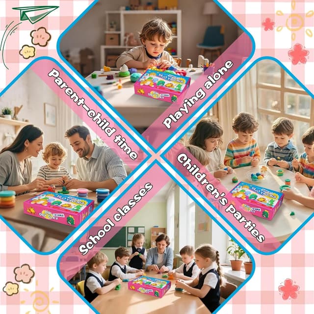 Detalle de iFergoo Air Dry Clay (Pets Theme) – 6 animal designs DIY modelling clay set for ages 3–12