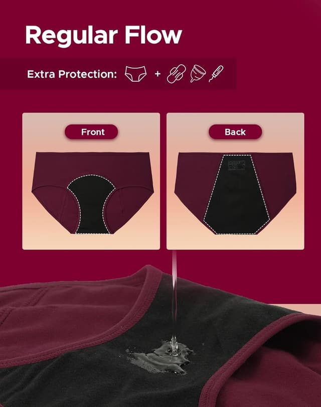 Detalle 2 de INNERSY Period Underwear 3-Pack hipster panties 🩲