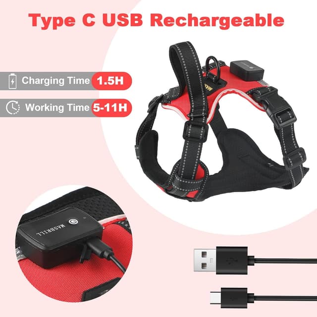 Thumbnail 6 de MASBRILL Light Up Dog Harness