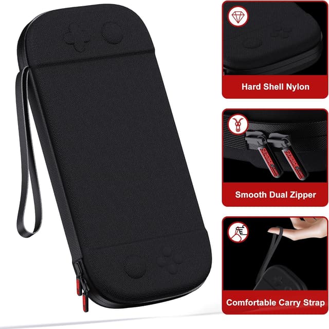 Detalle de STARTRC GAMES Slim Tasche für Nintendo Switch 2 (2025) – Reise-Hartschalenkoffer für 12 Spielekassetten