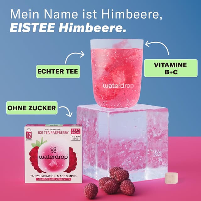 Thumbnail 1 de waterdrop Himbeer-Eistee 36 Eiswürfel 🍹