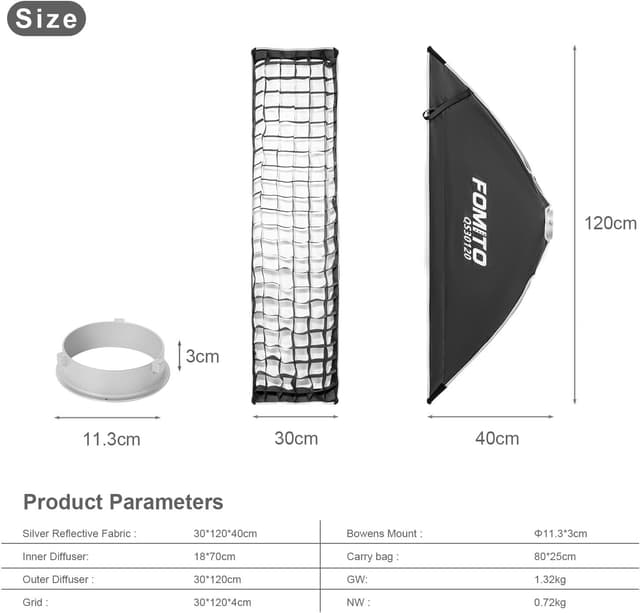 Thumbnail 5 de FOMITO QS30120 30x120cm Strip Softbox