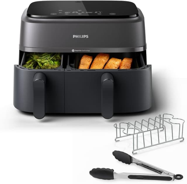 Detalle de Philips Airfryer Dual Basket 3000 Series Heißluftfritteuse 9L