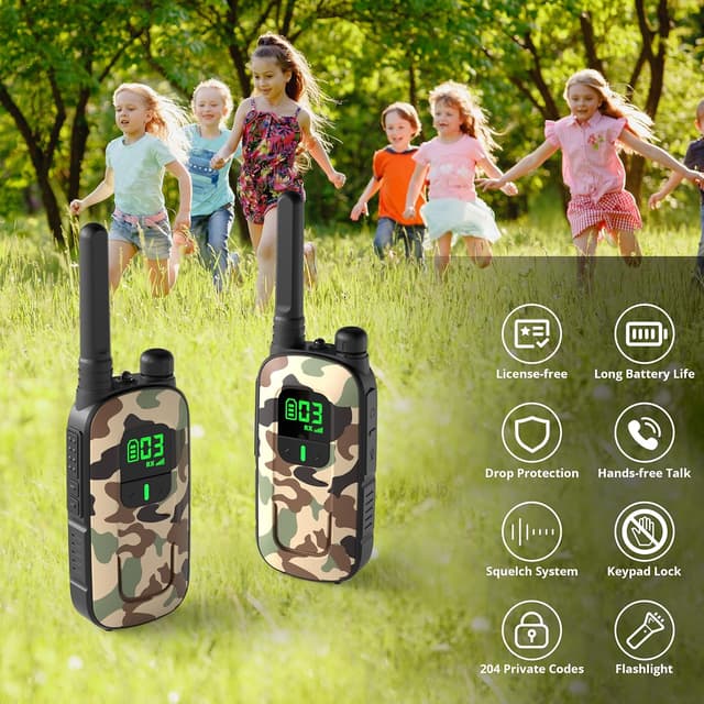 Detalle 2 de Radioddity PR-T3 Walkie Talkies 🚸 Divertidos y Recargables para Niños