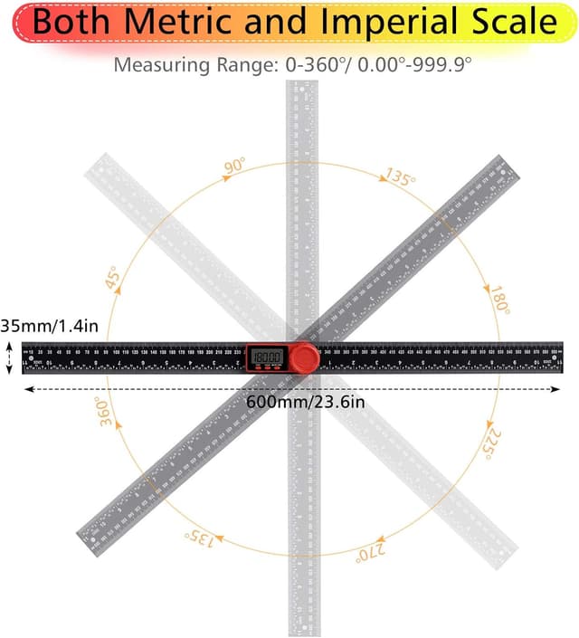 Detalle 2 de 2-in-1 digitaler Winkelmesser Aweohtle 600 mm