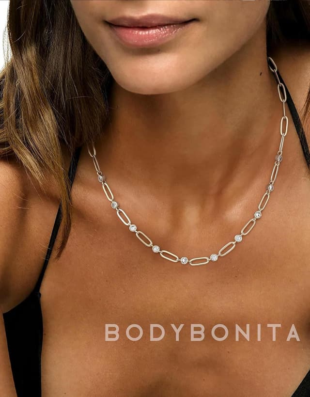 Thumbnail 4 de BodyBonita Paperclip Collar Chain Trendy 16 Inch
