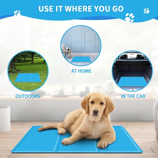 Detalle 2 de SNMIX Dog & Cat Self-Cooling Mat (Small 50x40 cm) with Non-Toxic Gel – Blue cooling pet pad