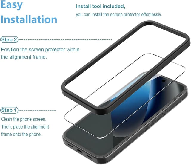 Detalle 2 de Anoowkoa 3+3 pezzi in vetro temperato per Google Pixel 10a 5G + pellicole per fotocamera (installazione inclusa)