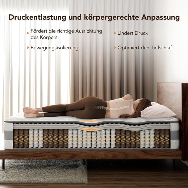 Detalle 2 de HOMAVO Matratze 120x200 cm 7-Zonen