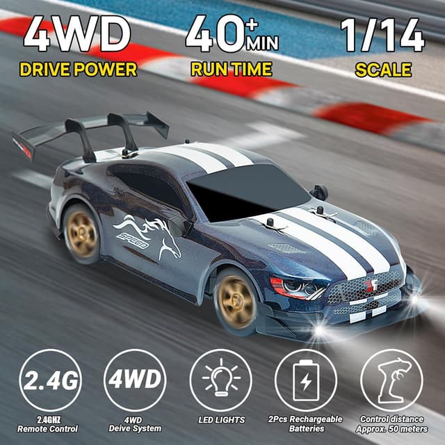 Detalle 2 de BORSTOYPRO RC Drift Car 1:14 4WD Drift RC (2.4Ghz) with Proportional Throttle