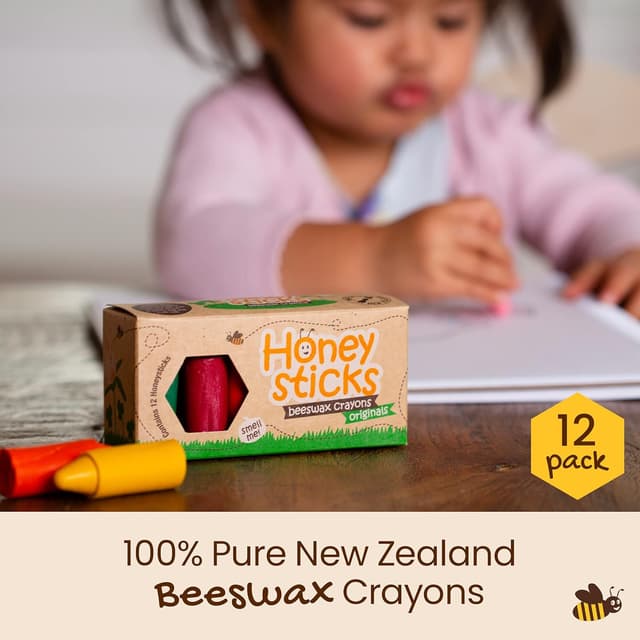 Detalle 2 de Honeysticks 100% Pure Beeswax Crayons (12 Pack) 🎨
