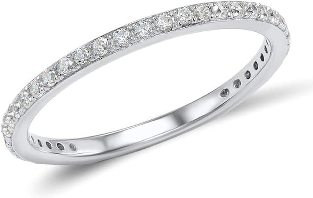 Detalle de namana Bague fine en argent 925 avec zircons sertis (taille 56) pour femme