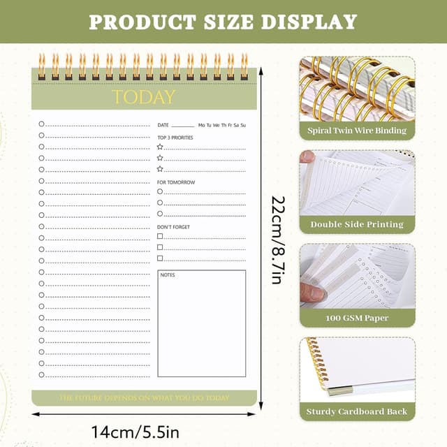 Detalle de To do list notepad 2 pack A5 planner 21 x 14 cm