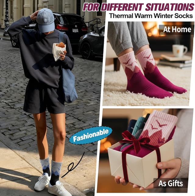 Thumbnail 5 de EBMORE Merino Wool Hiking Socks 5 pairs