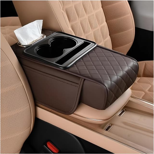 Thumbnail 6 de Zpana Car Center Console Armrest Pillow with Memory Foam, Leather 4-in-1 Organizer (Universal Fit)