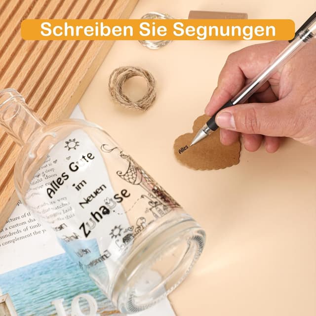 Detalle de Seutgjie LED-Leuchtflasche zum Einzug & Richtfest – personalisiertes Geschenk mit Lichterkette und Text