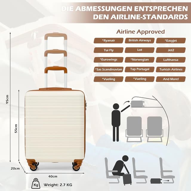 Thumbnail 1 de COOLIFE Handgepäck Koffer 55x40x20cm