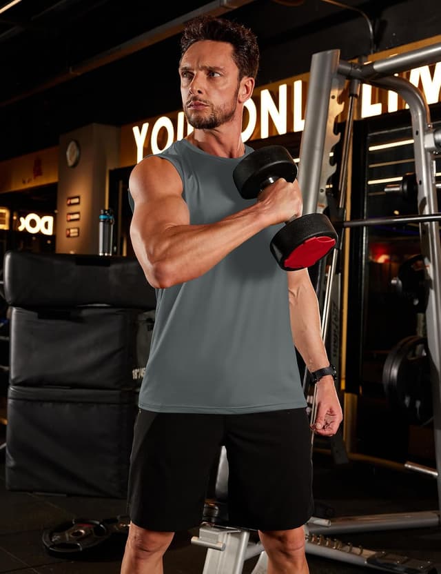 Detalle 2 de TACVASEN Herren Tanktop Sport mit UPF 50+ UV-Schutz – schnelltrocknend & atmungsaktiv