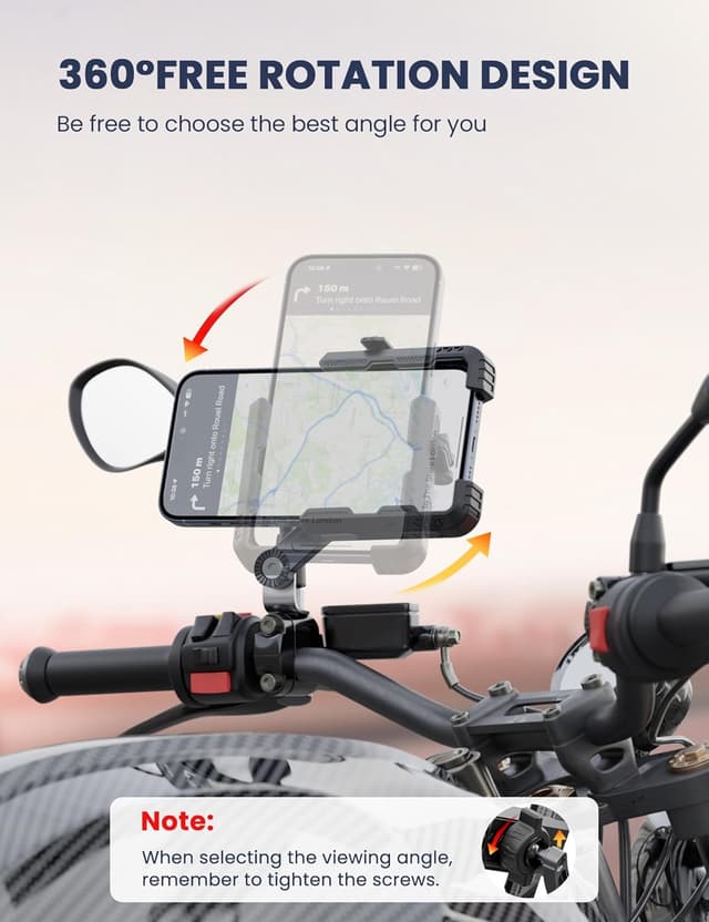 Thumbnail 6 de Grefay Motorrad Handyhalterung mit 1s Schnellfreigabe und 360° Kopf – für Smartphone bis 7,0 Zoll