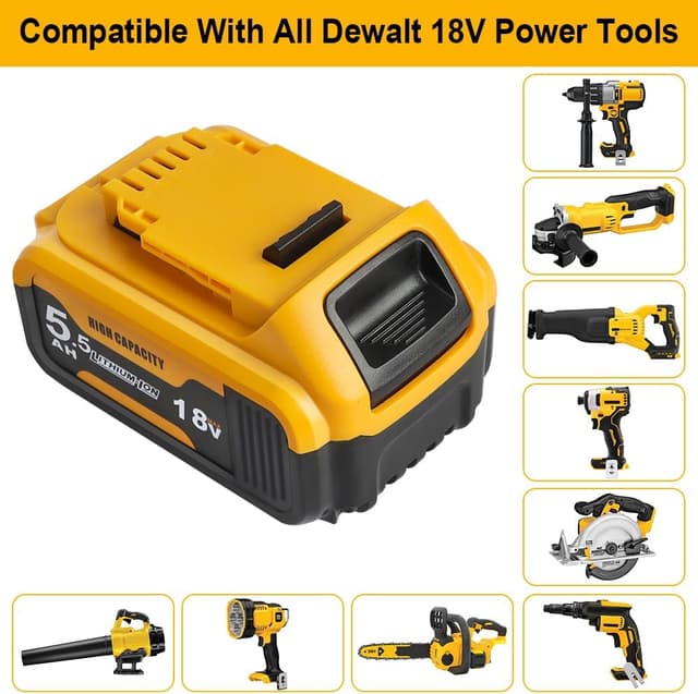 Detalle de 18V Powarobor DCB184 5.5Ah lithium battery