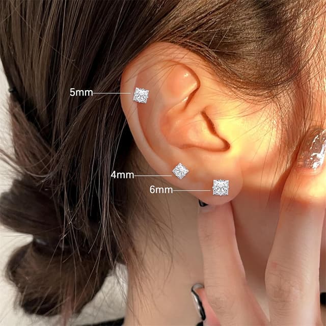 Detalle de Loutade Ohrringe Silber 925 Set mit 5 Paaren: Creolen & Ohrstecker für mehrere Piercings (hypoallergen)