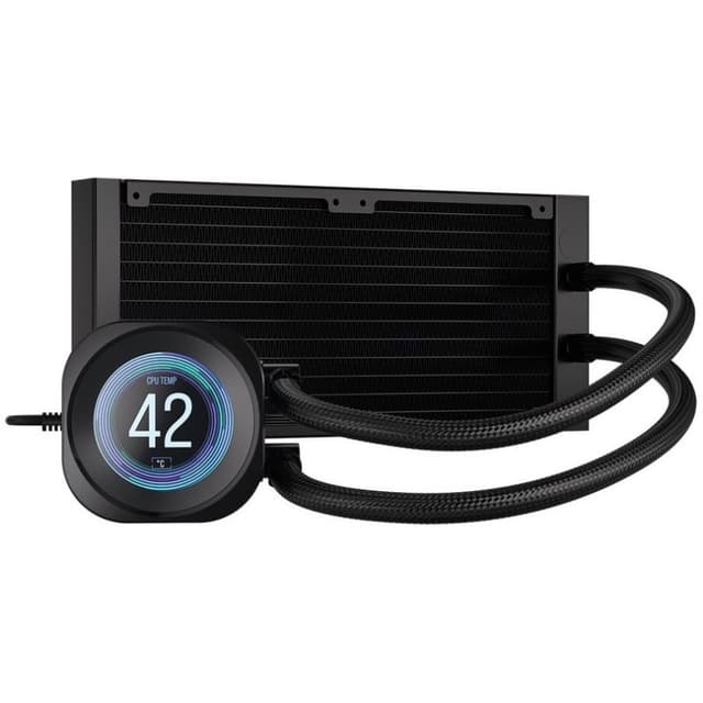 Detalle de Refrigeración líquida Corsair Nautilus 240 RS LCD de 240 mm con 2 ventiladores IPS, negro