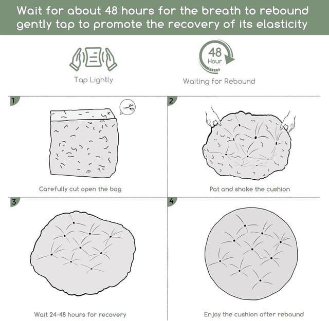 Thumbnail 5 de HIGOGOGO Papasan Cushion 48x48 Corduroy