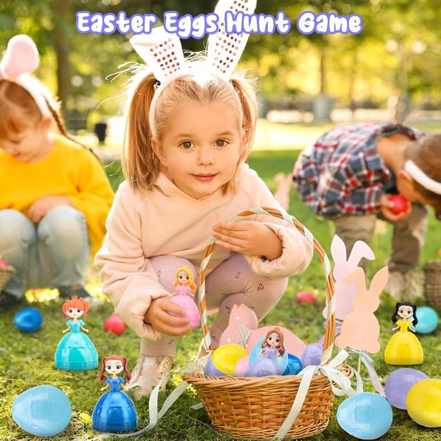 Detalle 2 de Ostergeschenke für Kinder, 12 Ostereier mit Prinzessin-Spielzeug