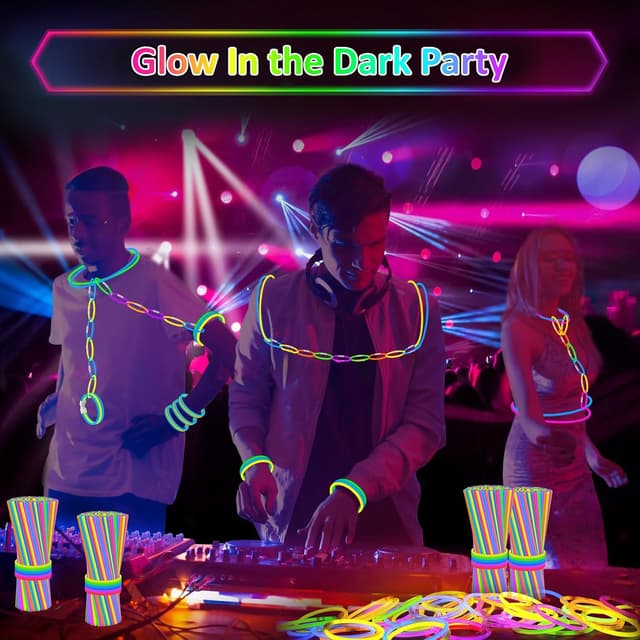 Detalle de Kimimara Knicklichter Party-Set für Kinder (100 Stück) – 7 Farben Leuchtstäbe mit 100 Verbindern