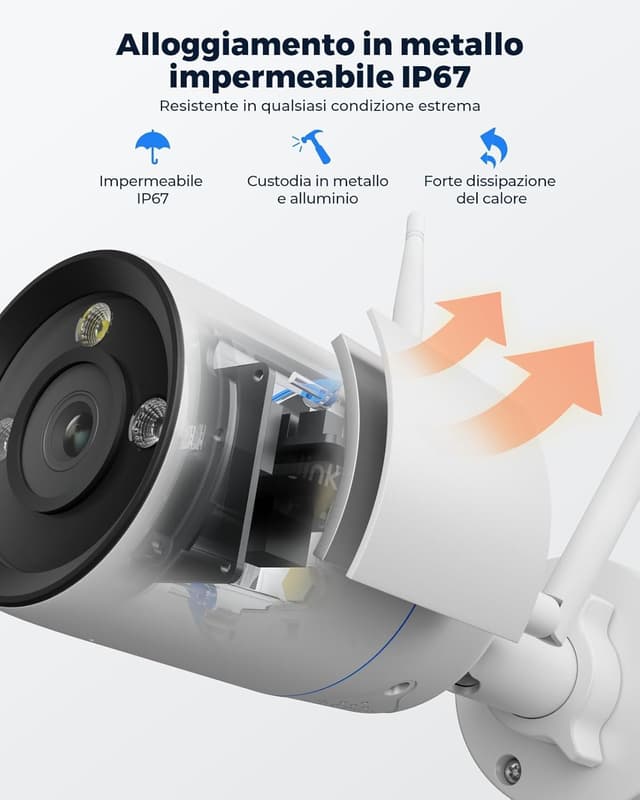 Detalle 2 de Reolink RLC-810WA Wi‑Fi 6 4K telecamera esterna con visione notturna a colori e rilevamento umano/veicolo/pet