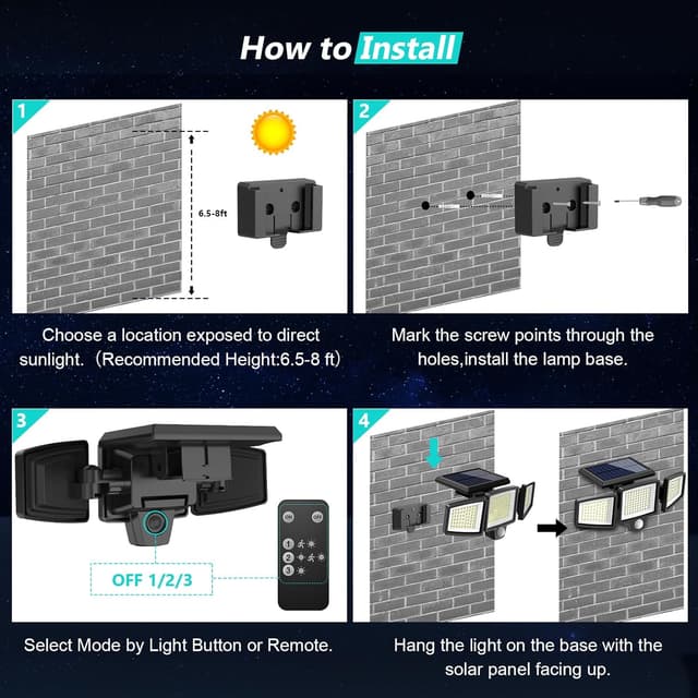 Thumbnail 5 de Tuffenough Solar Outdoor Lights 2500LM Motion Sensor