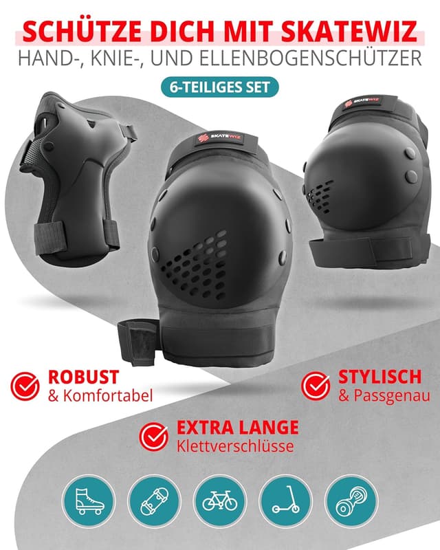 Thumbnail 1 de SKATEWIZ Schützer Inliner Erwachsene Größe L/XL Schwarz