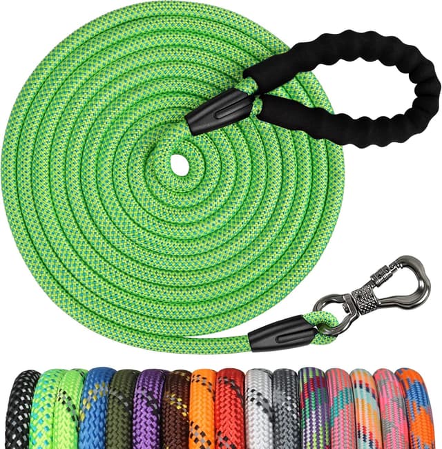 Detalle de NTR Heavy Duty Dog Leash (30FT) Reflective Rope with Swivel Lockable Hook and Padded Handle