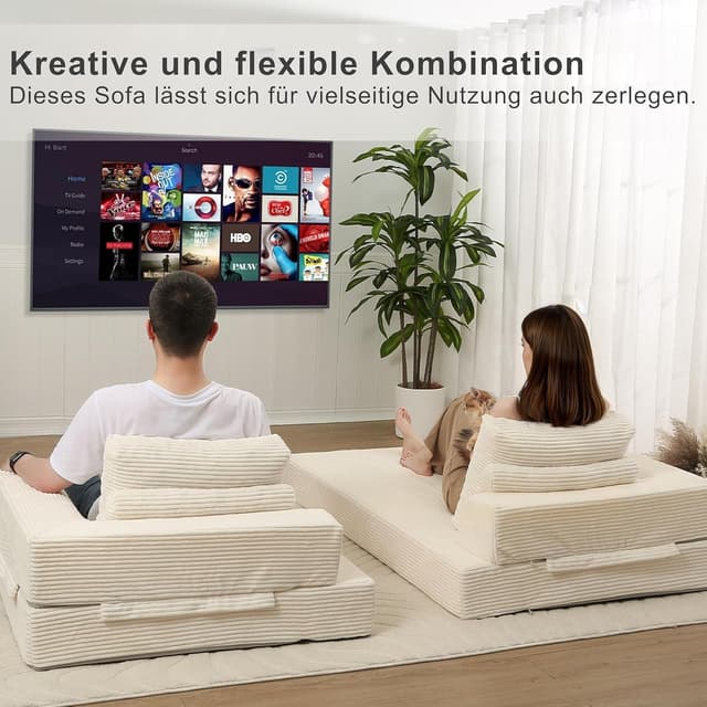 Detalle 2 de MeMoreCool Boneless Sofa Bett aus Cord Sofa