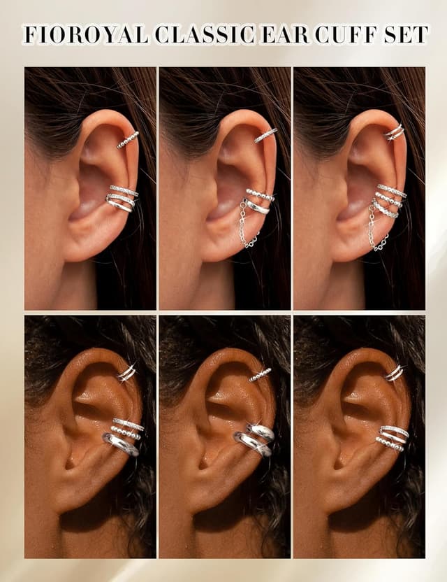 Detalle 2 de FIOROYAL ear cuff sans trou 8 pièces