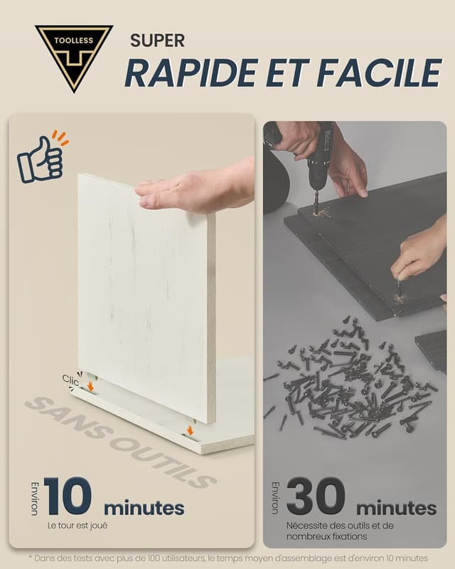 Detalle de SONGMICS HOME PCL233WJ05 : meuble litière pour chat avec assemblage ultra-rapide