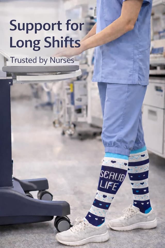 Detalle de Aoliks Medical Compression Socks for Women & Men (Knee-High) for Running, Nurses, and Travel