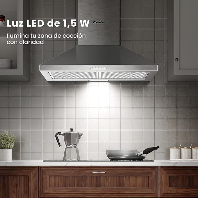 Detalle 2 de COMFEE' PYRA17SS-60 campana extractora 400 m³/h